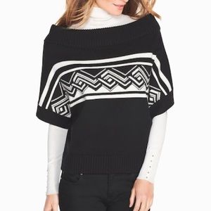 White House Black Market- Mini Poncho/Dolman Top